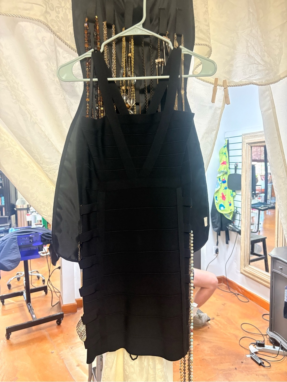 bebe Black Sleeveless Bandage Mini Dress